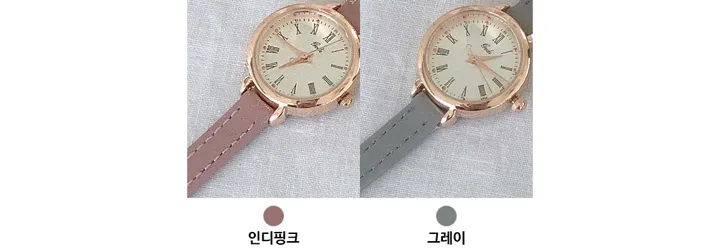 (브랜드퀄리티) 모던 라운드 가죽 손목시계 상세 이미지 8