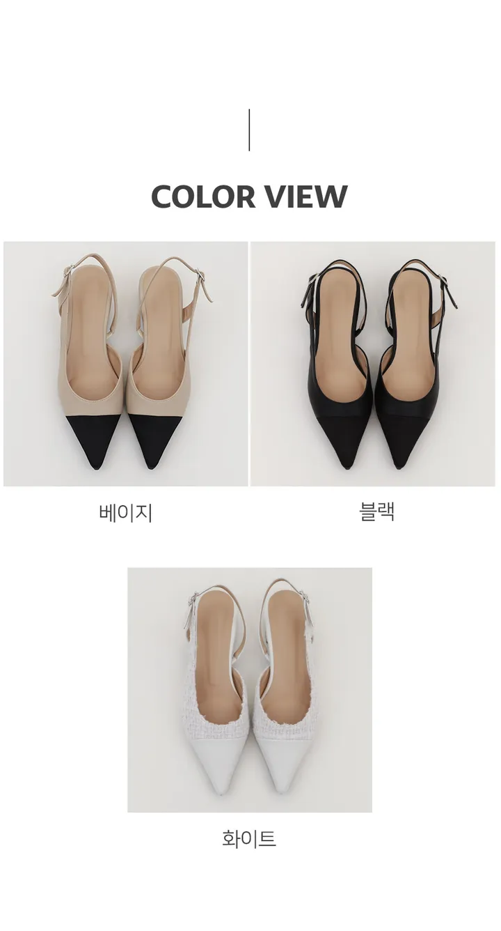 💖이뻐서 깜놀💖 편안한 국내제작👍수제화 스틸레토 쉐입의 클래시 투톤 슬링백 상세 이미지 21
