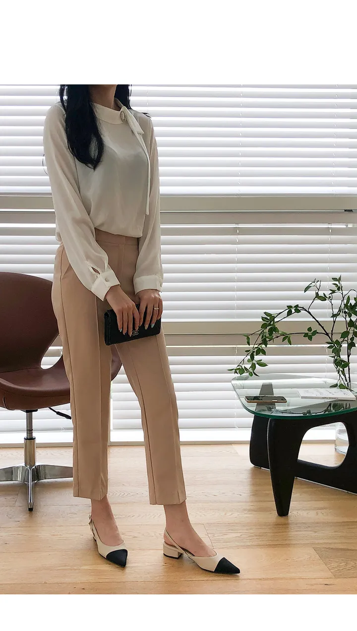 💖이뻐서 깜놀💖 편안한 국내제작👍수제화 스틸레토 쉐입의 클래시 투톤 슬링백 상세 이미지 11