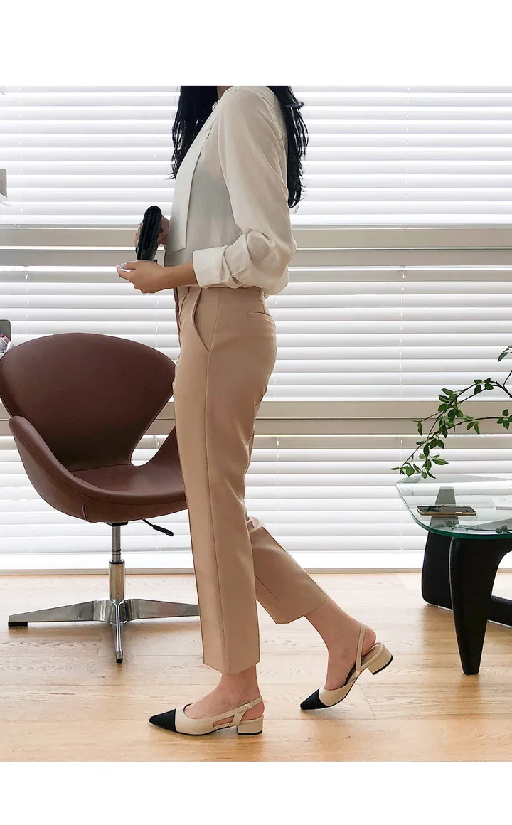 💖이뻐서 깜놀💖 편안한 국내제작👍수제화 스틸레토 쉐입의 클래시 투톤 슬링백 상세 이미지 15