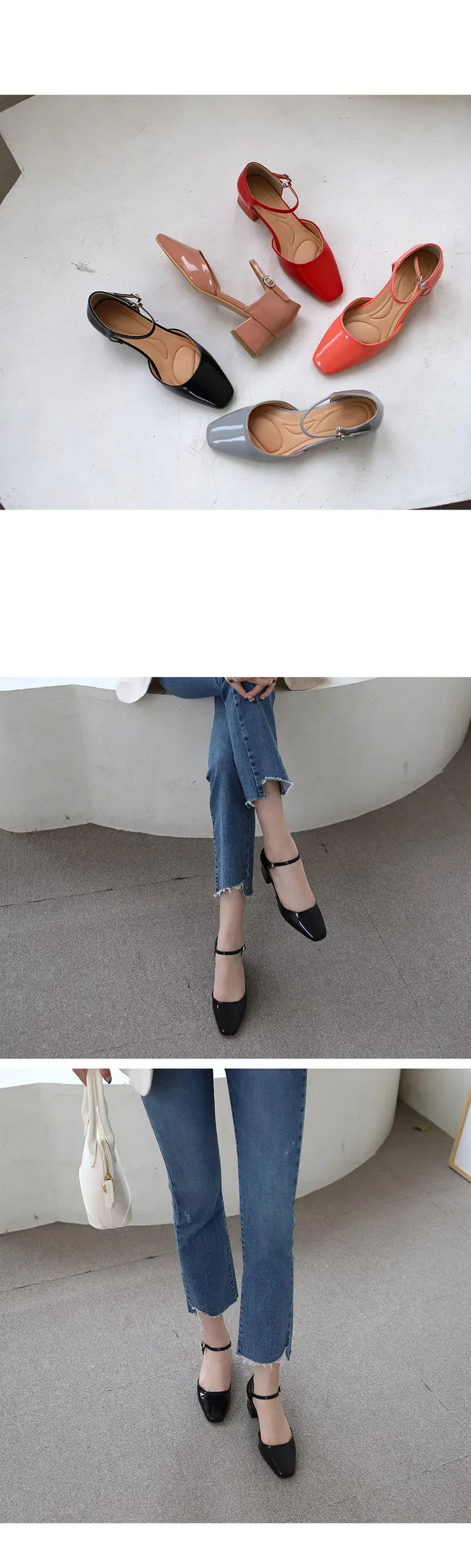 215-260까지 세상편한 무중력 레토 메리제인 펌프스 미들힐 미들굽 여성수제화 상세 이미지 28