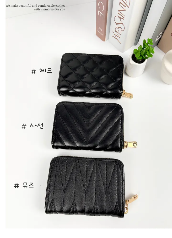 [당일발송] 시아 사선퀼팅 카드 반지갑 3Design 상세 이미지 7