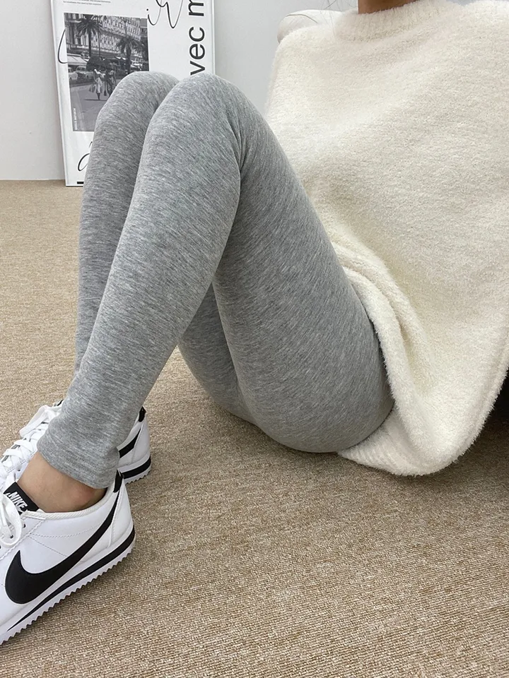겨울 따뜻한 밍크 융 기모 스판 레깅스 쫄바지 상세 이미지 4