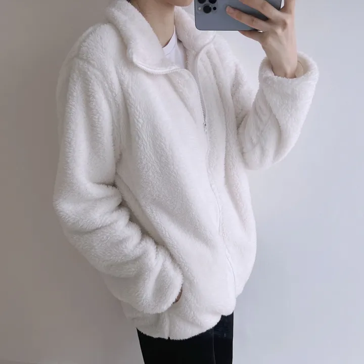 🔥타사비교❤️1+1 2장드려요❤️남녀공용 후기보장 도톰한 데일리 베이직 밍크 퍼 후리스 집업 점퍼 상세 이미지 16