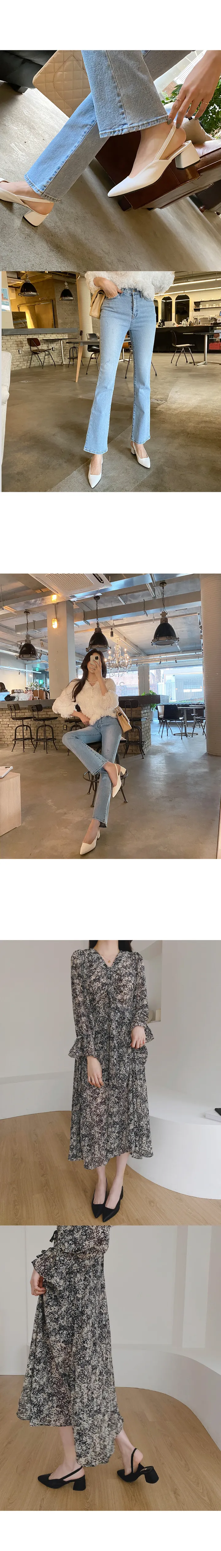[국내제작/성수동 수제화] 모던 스틸레토 미들굽 슬링백힐 (5cm) - 3 color 상세 이미지 3