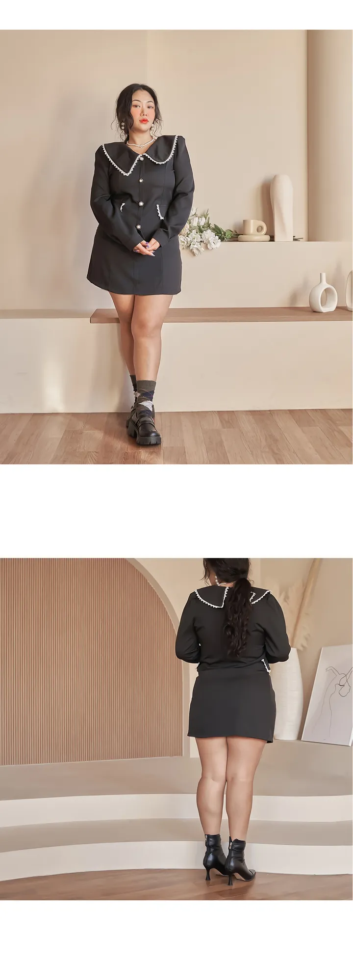 진주단추카라 미니원피스 (빅사이즈 2호까지) 상세 이미지 24