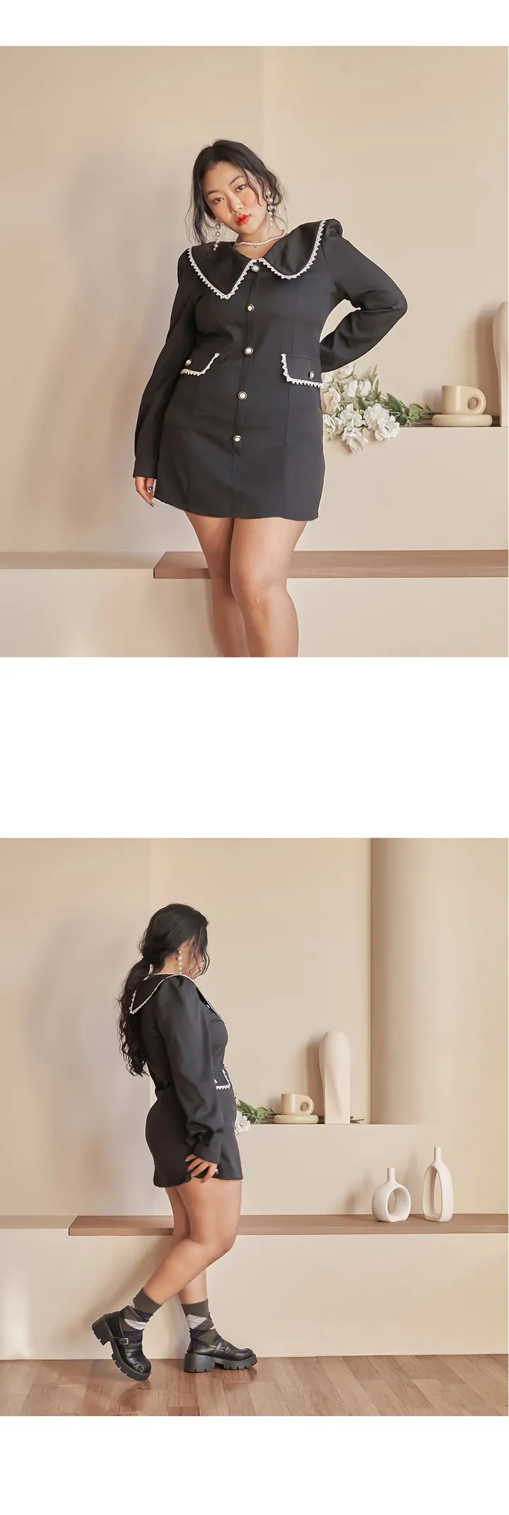 진주단추카라 미니원피스 (빅사이즈 2호까지) 상세 이미지 25