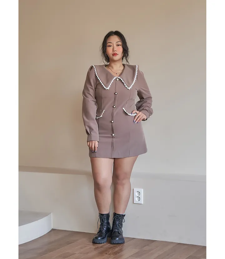 진주단추카라 미니원피스 (빅사이즈 2호까지) 상세 이미지 10
