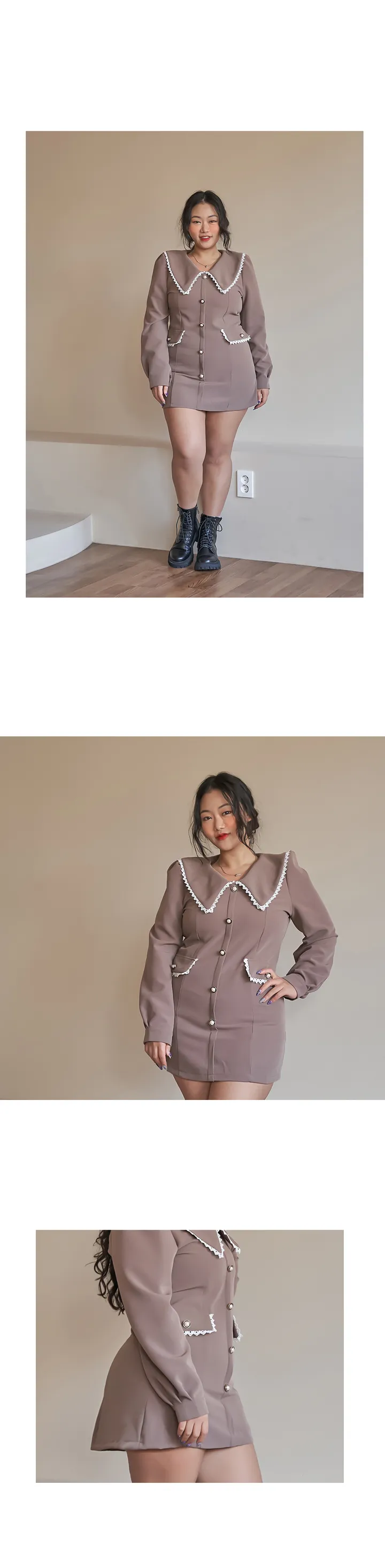 진주단추카라 미니원피스 (빅사이즈 2호까지) 상세 이미지 17