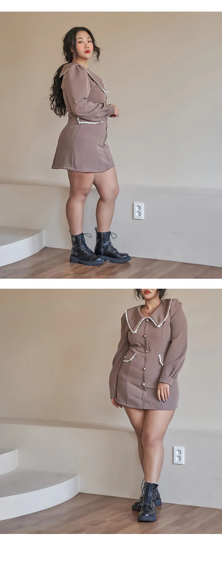 진주단추카라 미니원피스 (빅사이즈 2호까지) 상세 이미지 18