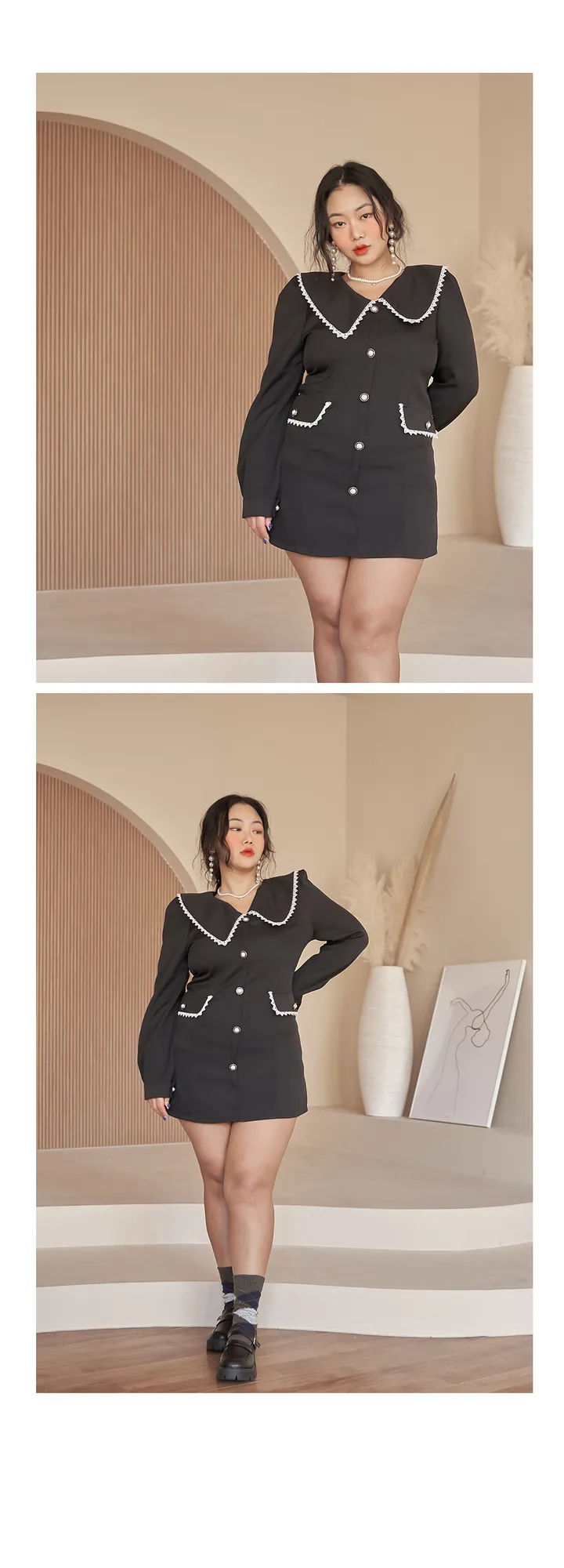 진주단추카라 미니원피스 (빅사이즈 2호까지) 상세 이미지 19