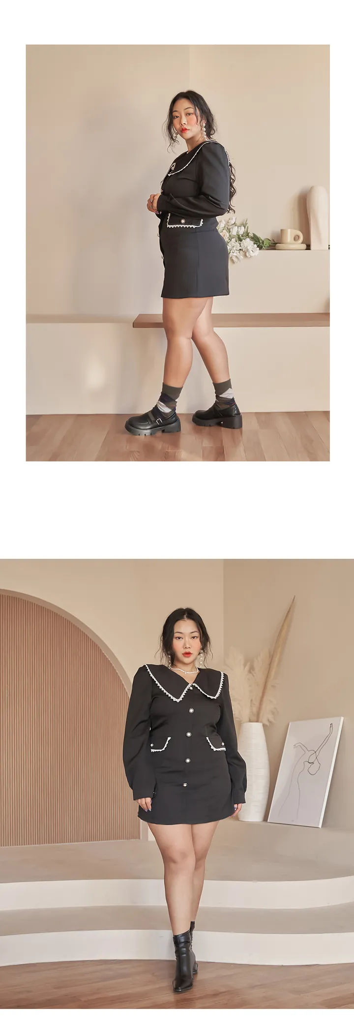 진주단추카라 미니원피스 (빅사이즈 2호까지) 상세 이미지 21