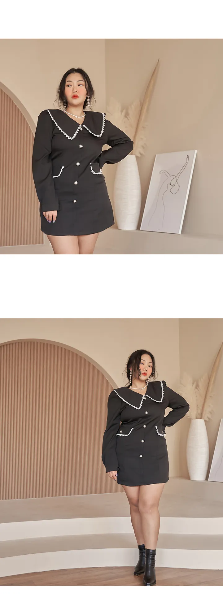 진주단추카라 미니원피스 (빅사이즈 2호까지) 상세 이미지 22