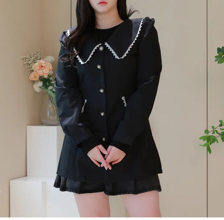 진주단추카라 미니원피스 (빅사이즈 2호까지) 상세 이미지 2