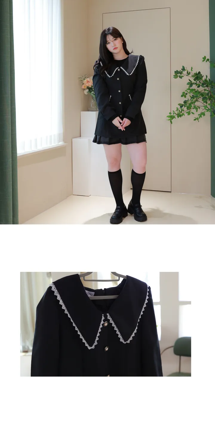 진주단추카라 미니원피스 (빅사이즈 2호까지) 상세 이미지 3