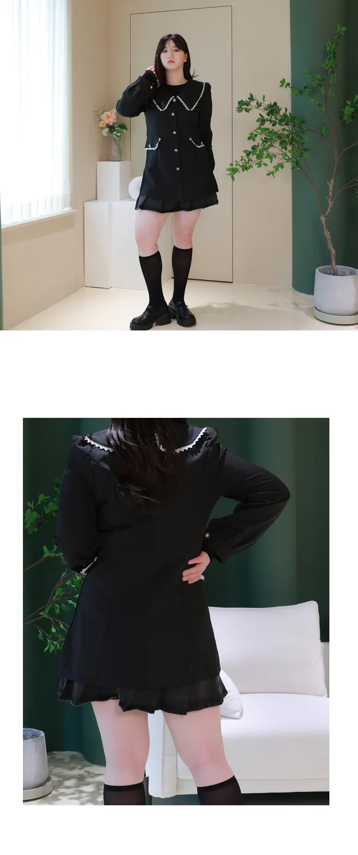 진주단추카라 미니원피스 (빅사이즈 2호까지) 상세 이미지 7