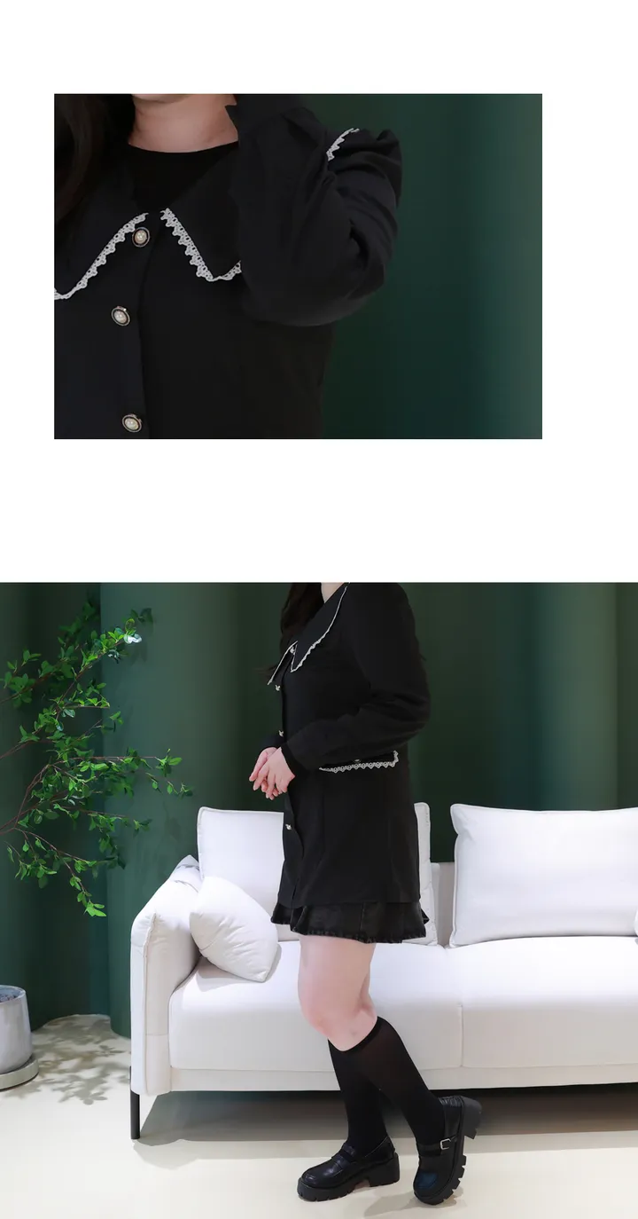 진주단추카라 미니원피스 (빅사이즈 2호까지) 상세 이미지 5