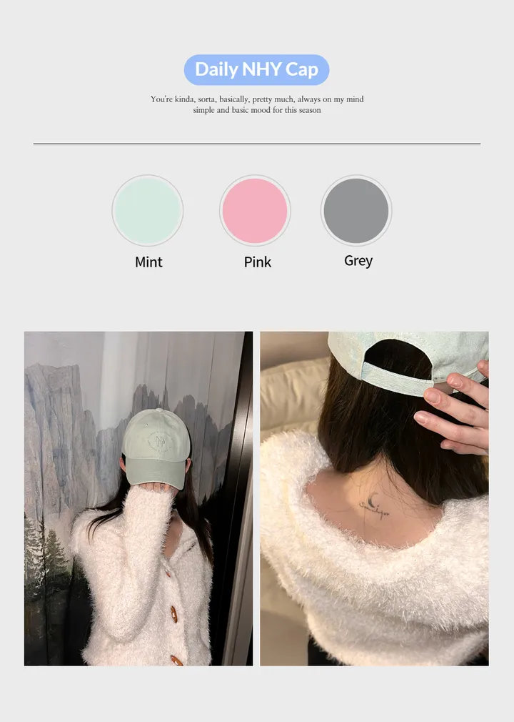 ღ리뷰검증!소두핏!ღ NY 빈티지 피그먼트 헤리티지 워싱 레터링 자수 모자 3color / 야구모자 남녀공용 볼캡 소두핏 얼굴소멸 데일리모자 대두커버 상세 이미지 1