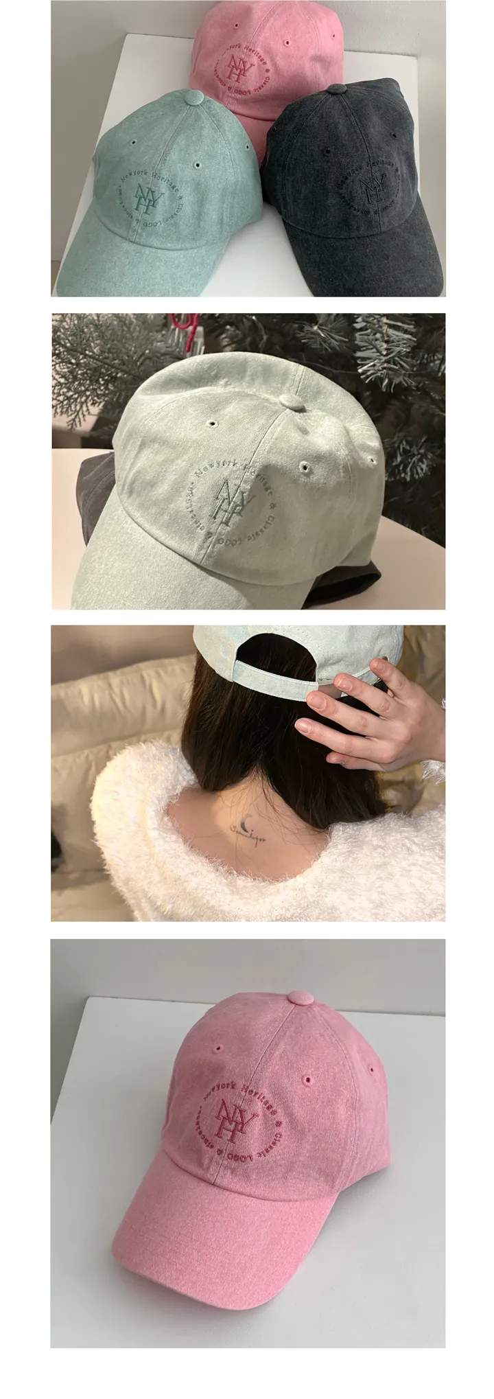 ღ리뷰검증!소두핏!ღ NY 빈티지 피그먼트 헤리티지 워싱 레터링 자수 모자 3color / 야구모자 남녀공용 볼캡 소두핏 얼굴소멸 데일리모자 대두커버 상세 이미지 20