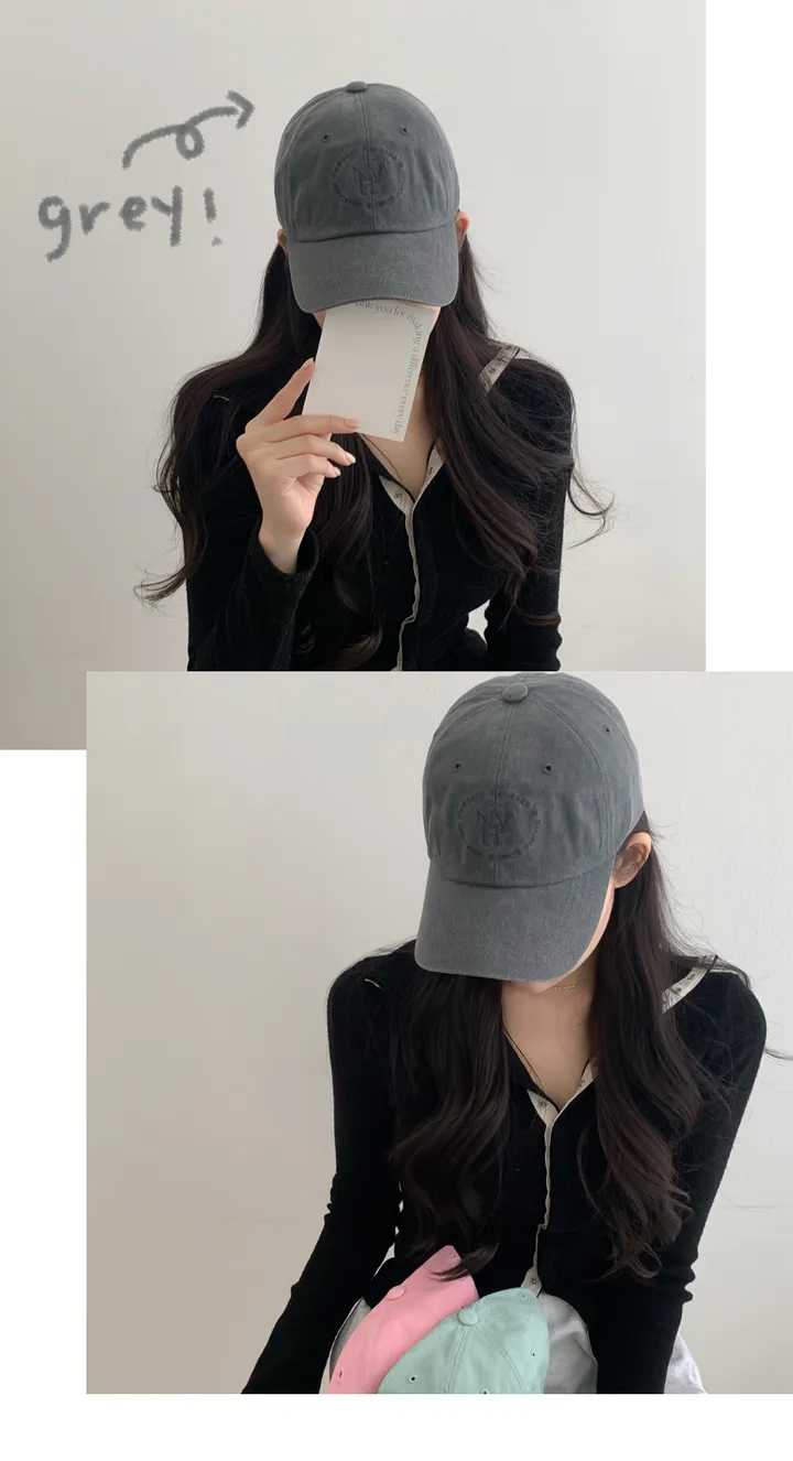 ღ리뷰검증!소두핏!ღ NY 빈티지 피그먼트 헤리티지 워싱 레터링 자수 모자 3color / 야구모자 남녀공용 볼캡 소두핏 얼굴소멸 데일리모자 대두커버 상세 이미지 17