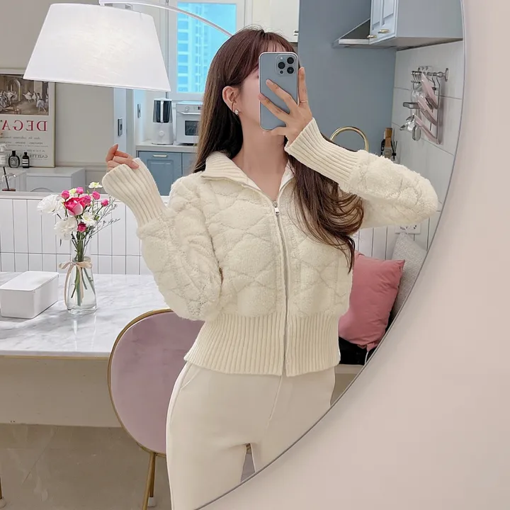 ⚡컬러추가/당일배송⚡ 다이아 뽀송이 니트 집업 자켓 5 COLORS 상세 이미지 10
