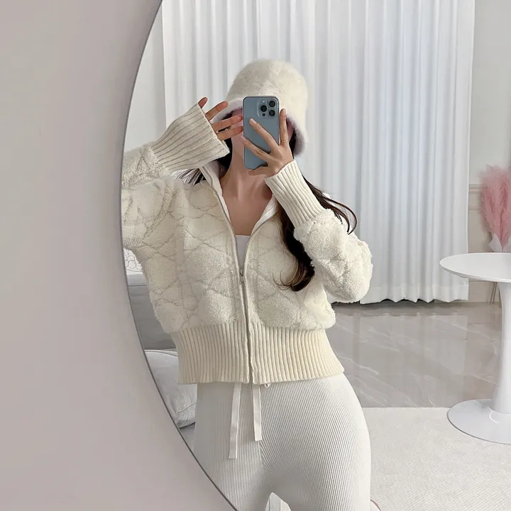 ⚡컬러추가/당일배송⚡ 다이아 뽀송이 니트 집업 자켓 5 COLORS 상세 이미지 12