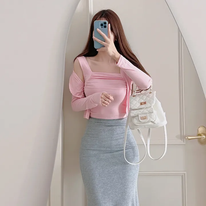 ⚡빠른배송⚡ 스퀘어 셔링 나시 가디건 세트 ( 4 COLOR ) 상세 이미지 6