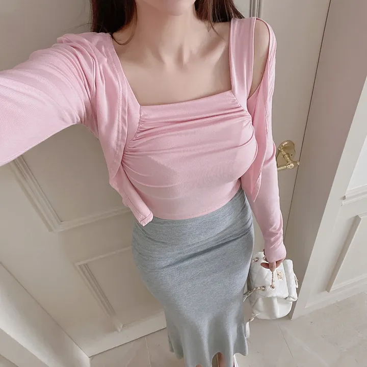 ⚡빠른배송⚡ 스퀘어 셔링 나시 가디건 세트 ( 4 COLOR ) 상세 이미지 8