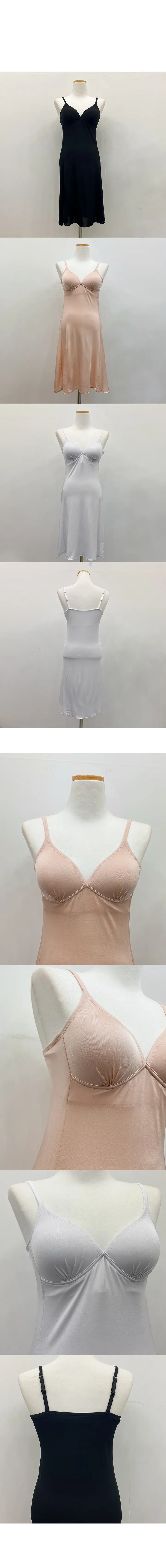 (인견 소재) 쿨링 미디 캡 슬립 원피스 / 잠옷 이너원피스 상세 이미지 3