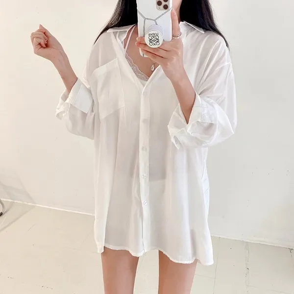 [가격실화!/핏보장!] 루즈핏 브이넥 레이어드 베이직 무지 언발 롱 니트 조끼 미니원피스 [3color] 상세 이미지 31