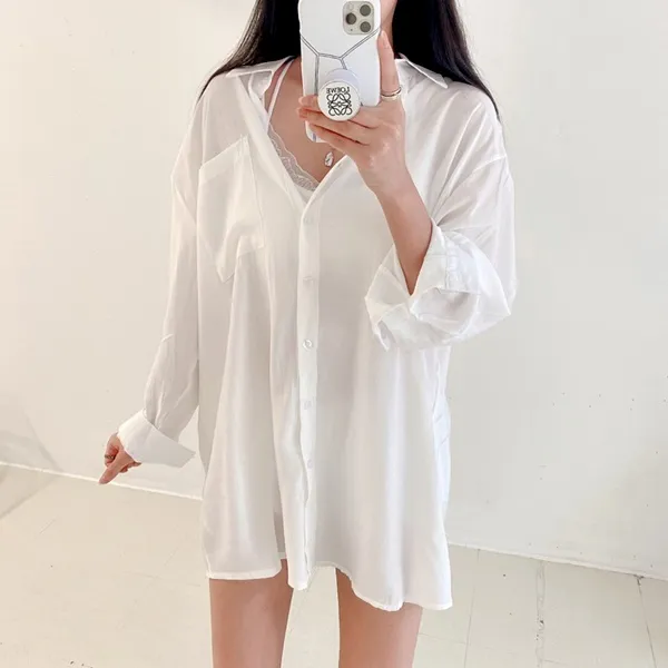 [가격실화!/핏보장!] 루즈핏 브이넥 레이어드 베이직 무지 언발 롱 니트 조끼 미니원피스 [3color] 상세 이미지 32