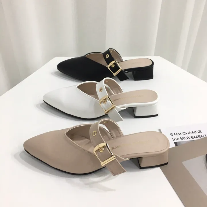 [국내제작/초특가]볼드 v컷 스트랩 3cm, 7cm 뮬 상세 이미지 3