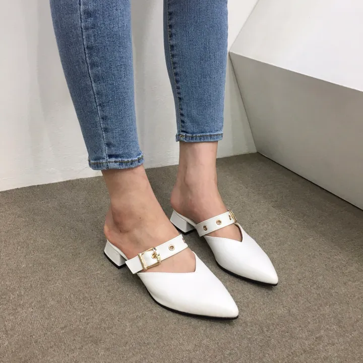 [국내제작/초특가]볼드 v컷 스트랩 3cm, 7cm 뮬 상세 이미지 9