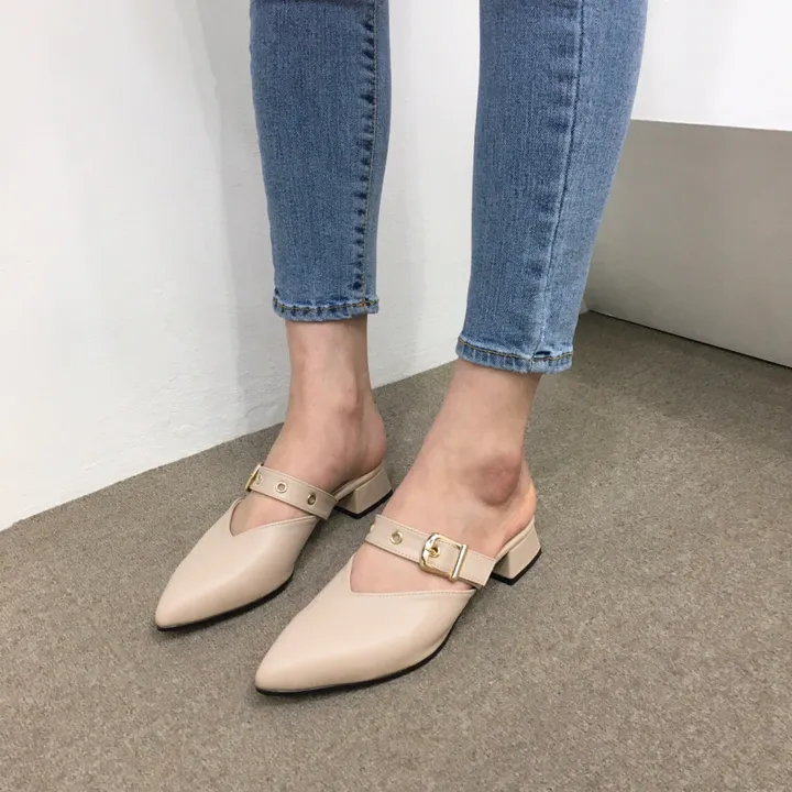 [국내제작/초특가]볼드 v컷 스트랩 3cm, 7cm 뮬 상세 이미지 16