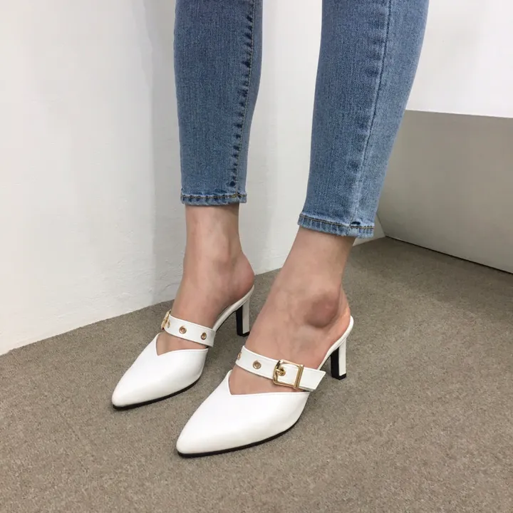 [국내제작/초특가]볼드 v컷 스트랩 3cm, 7cm 뮬 상세 이미지 32