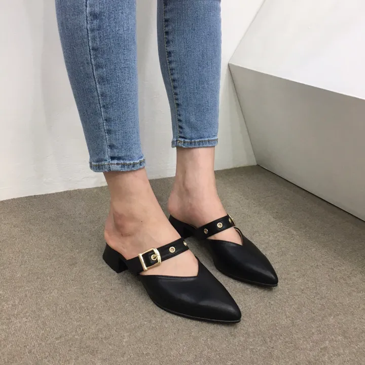 [국내제작/초특가]볼드 v컷 스트랩 3cm, 7cm 뮬 상세 이미지 21