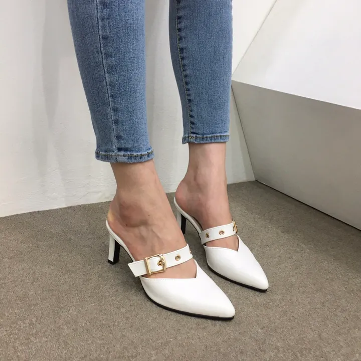 [국내제작/초특가]볼드 v컷 스트랩 3cm, 7cm 뮬 상세 이미지 31