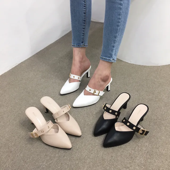 [국내제작/초특가]볼드 v컷 스트랩 3cm, 7cm 뮬 상세 이미지 25