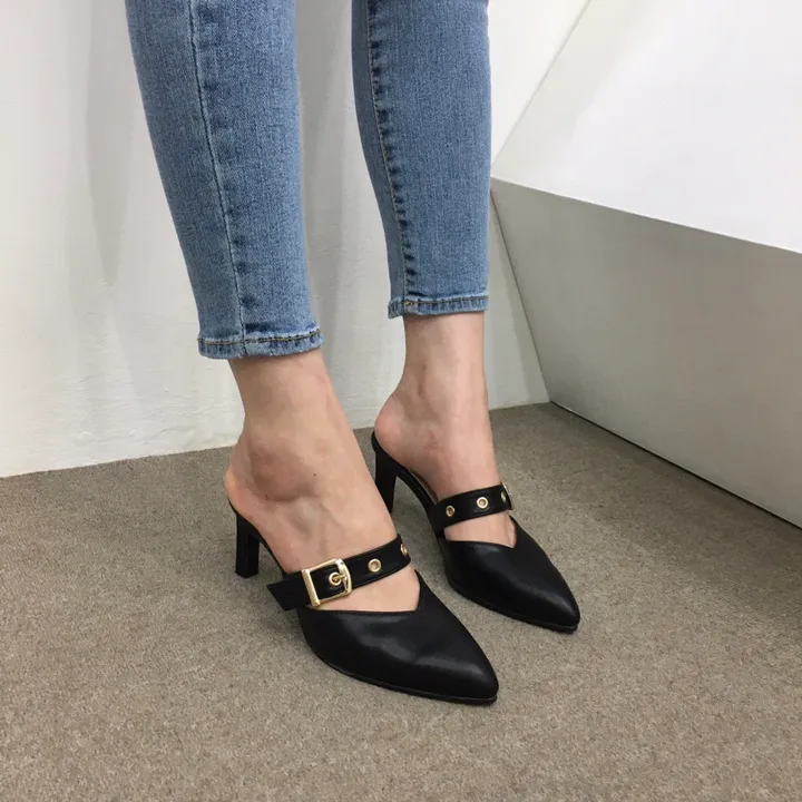 [국내제작/초특가]볼드 v컷 스트랩 3cm, 7cm 뮬 상세 이미지 43