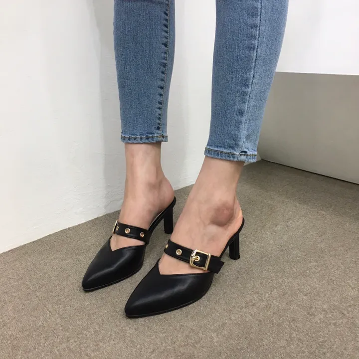 [국내제작/초특가]볼드 v컷 스트랩 3cm, 7cm 뮬 상세 이미지 44