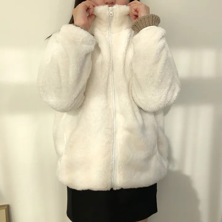 [당일출고]보들 보아털 후리스 카라양털집업(5color)/간절기/플리스집업/아우터/루즈핏/오버핏후리스 상세 이미지 1