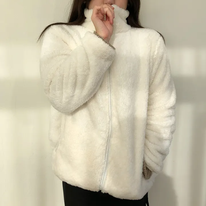 [당일출고]보들 보아털 후리스 카라양털집업(5color)/간절기/플리스집업/아우터/루즈핏/오버핏후리스 상세 이미지 2