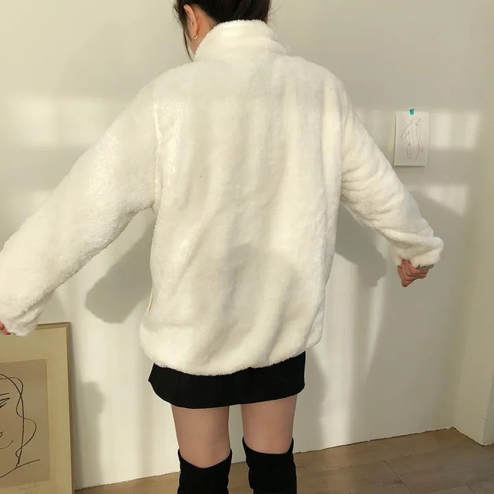 [당일출고]보들 보아털 후리스 카라양털집업(5color)/간절기/플리스집업/아우터/루즈핏/오버핏후리스 상세 이미지 6