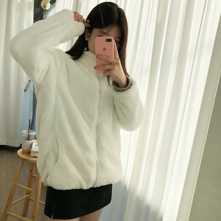 [당일출고]보들 보아털 후리스 카라양털집업(5color)/간절기/플리스집업/아우터/루즈핏/오버핏후리스 상세 이미지 10