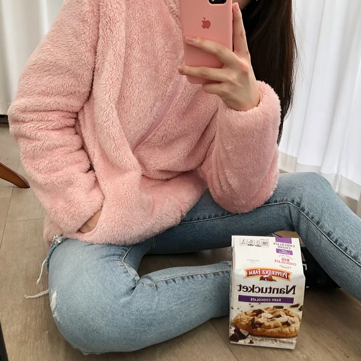 [당일출고]보들 보아털 후리스 카라양털집업(5color)/간절기/플리스집업/아우터/루즈핏/오버핏후리스 상세 이미지 15