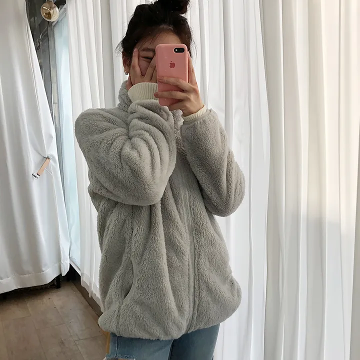 [당일출고]보들 보아털 후리스 카라양털집업(5color)/간절기/플리스집업/아우터/루즈핏/오버핏후리스 상세 이미지 18