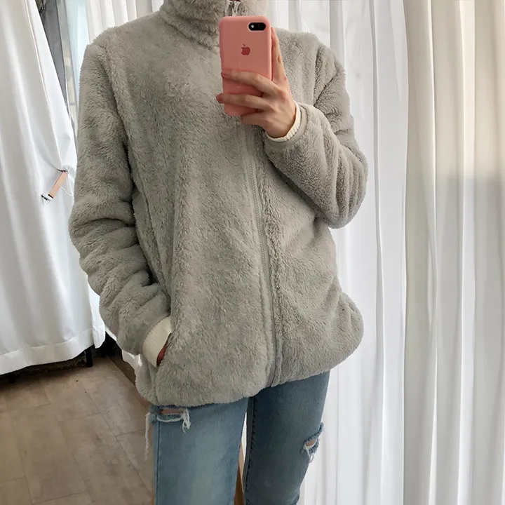[당일출고]보들 보아털 후리스 카라양털집업(5color)/간절기/플리스집업/아우터/루즈핏/오버핏후리스 상세 이미지 19