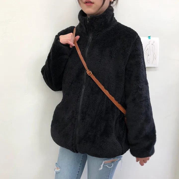 [당일출고]보들 보아털 후리스 카라양털집업(5color)/간절기/플리스집업/아우터/루즈핏/오버핏후리스 상세 이미지 25