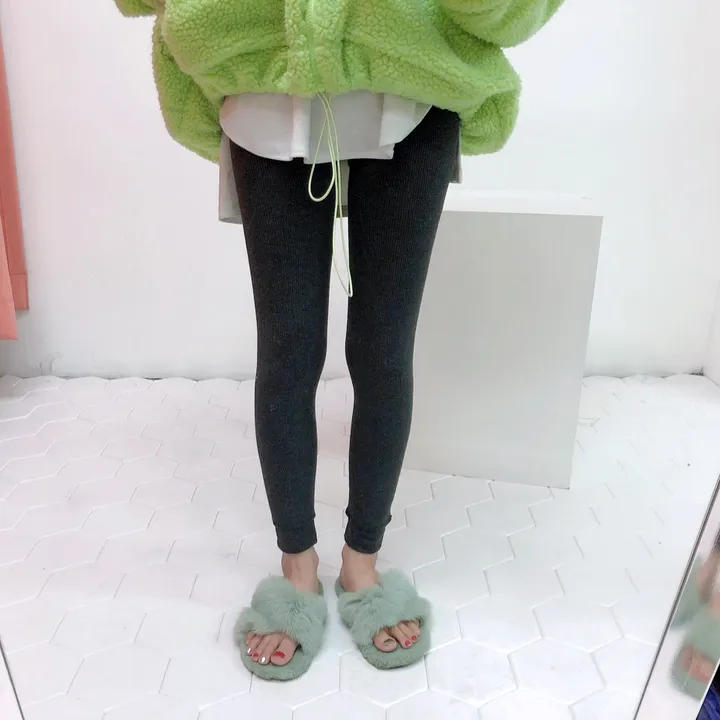 [2개묶음할인] 한겨울 천하무적 골지 융 기모 레깅스 상세 이미지 4