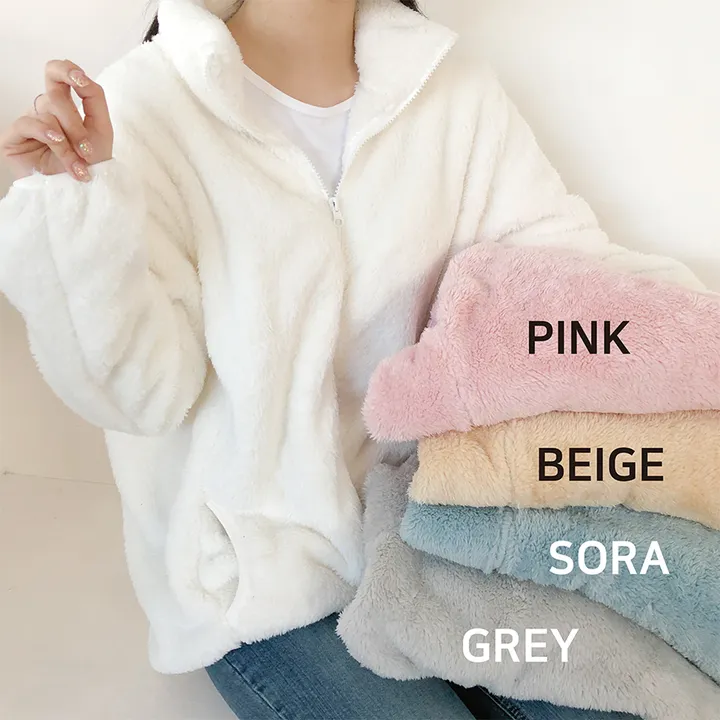 🔥비교불가!🔥 L-XL 샥출발! 남녀공용 커플템 인기 도톰 양털 부드러운 후리스집업 커플룩 따뜻한 보아털 플리스 집업 6color 상세 이미지 1